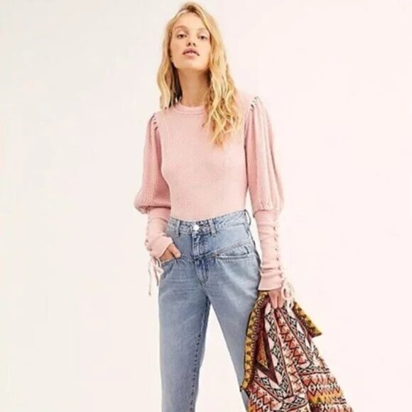 Free People Pink Long Sleeve Top - Picture 3 of 8